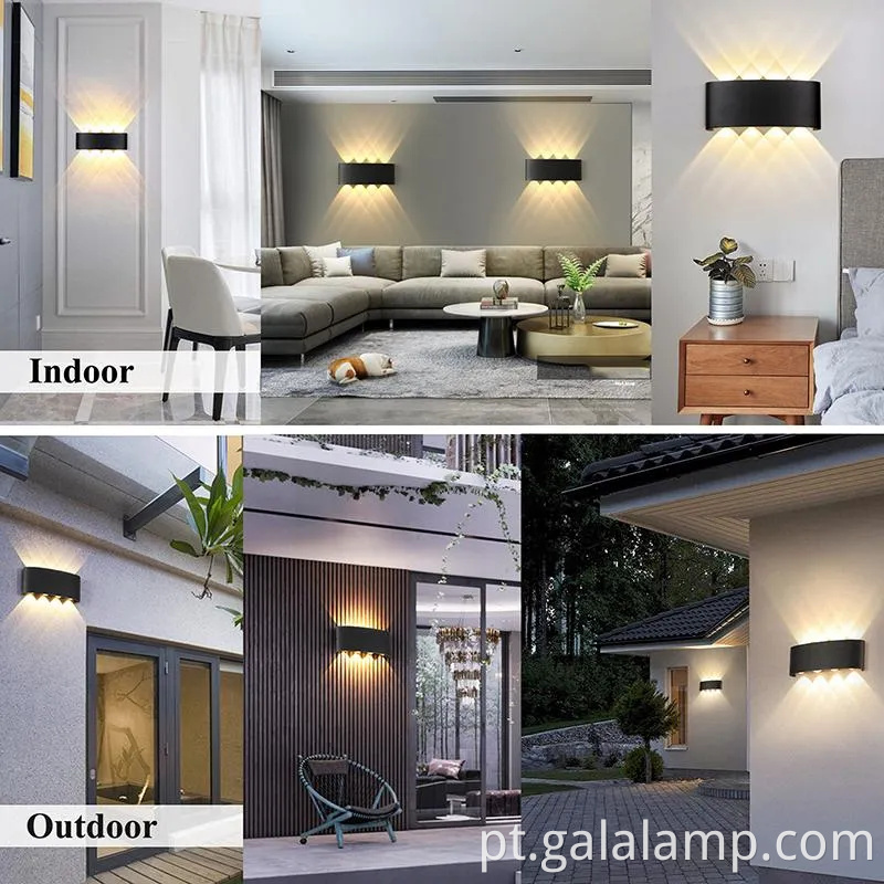 Luzes de parede ao ar livre led elegante para corredor e varanda